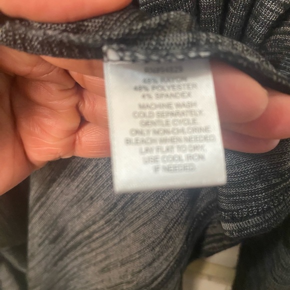 Allison Brittany Gray Heather Open Front Cardigan Long Sleeve open hole detail - Picture 4 of 6